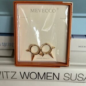 Gold Spike Huggie Earrings